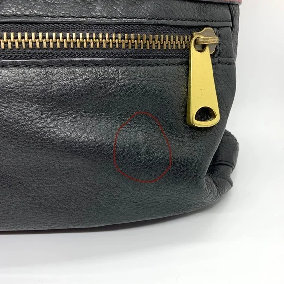 Vintage Fossil Black Burgundy Explorer Leather Patchwork Crossbody Bag - Picture 5 of 16